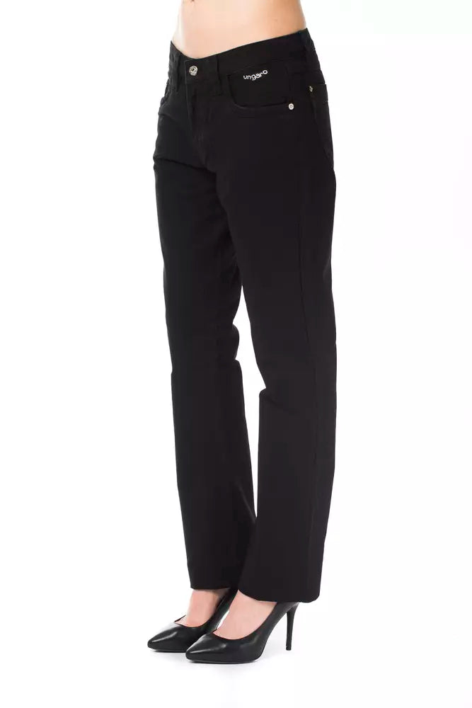 Black Cotton Women Pants - ventzia