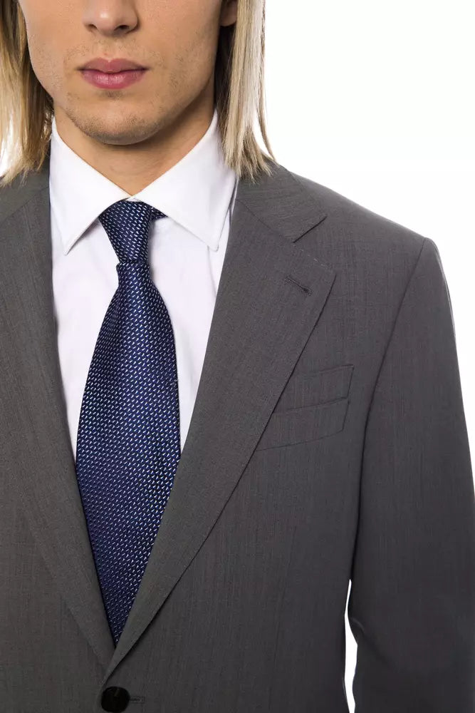 Gray Wool Men Suit - ventzia