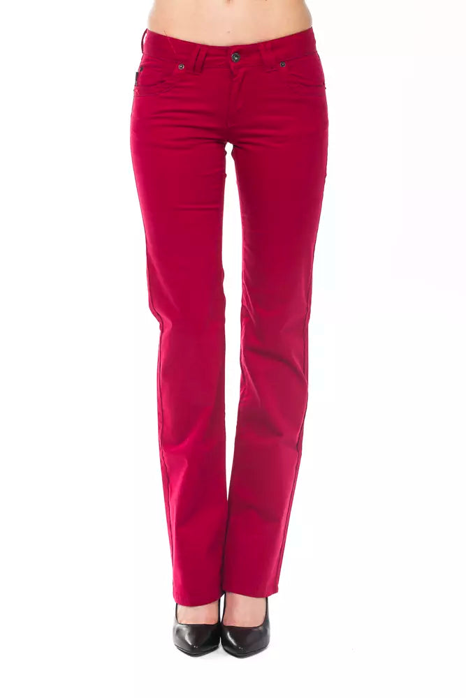 Red Cotton Women Pants - ventzia