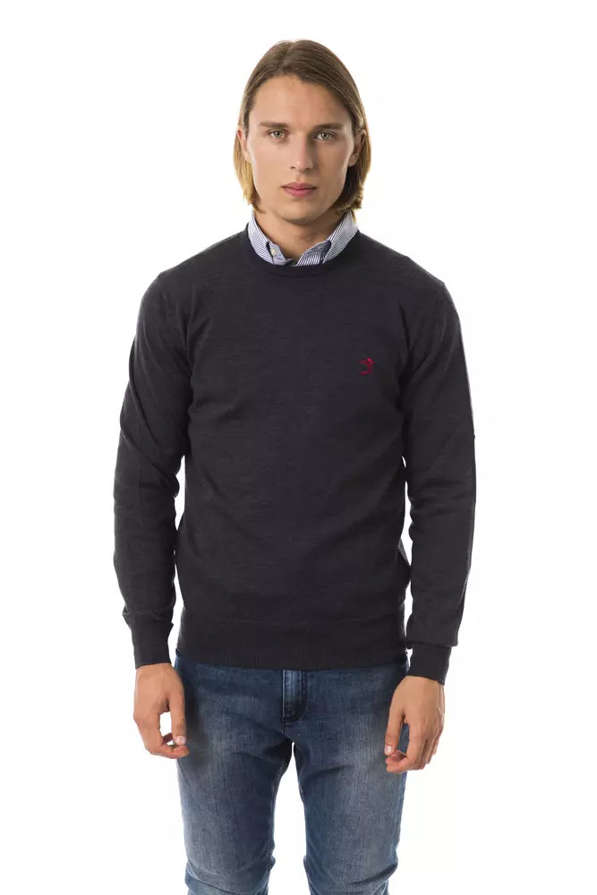 Gray Merino Wool Men's Sweater - ventzia