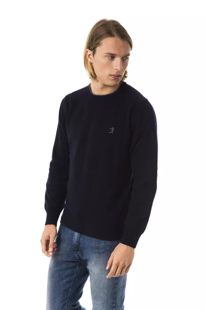 Blue Wool Men Sweater - ventzia