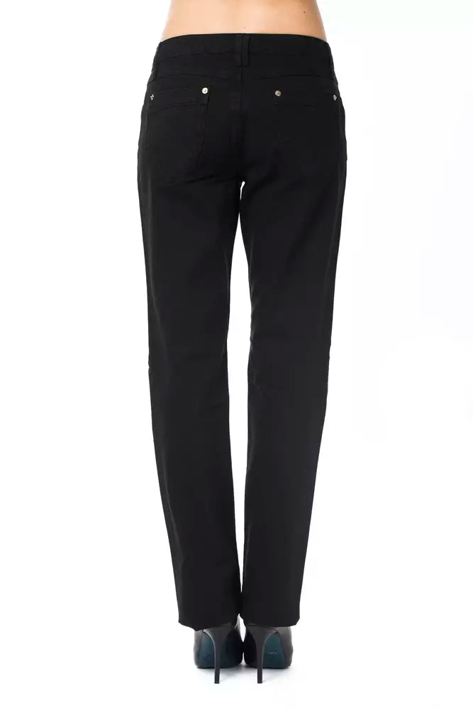 Black Cotton Women Pants - ventzia