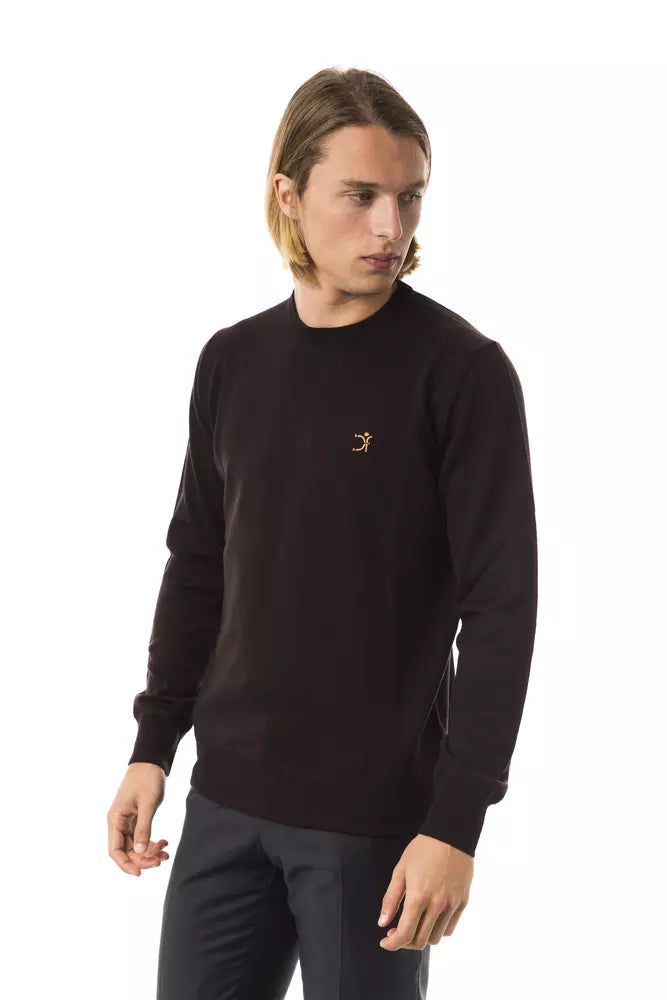 Brown Merino Wool Men Sweater - ventzia