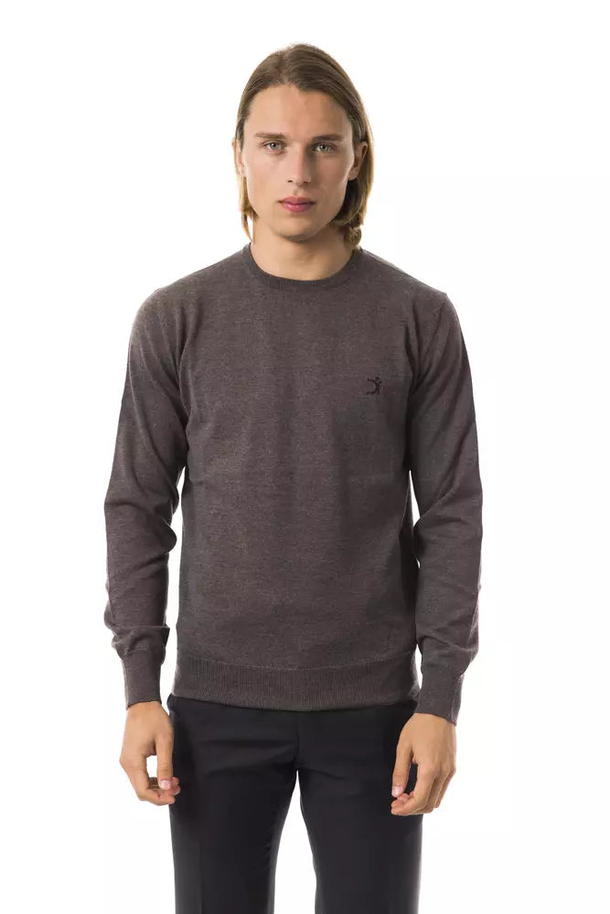 Gray Merino Wool Men Sweater - ventzia