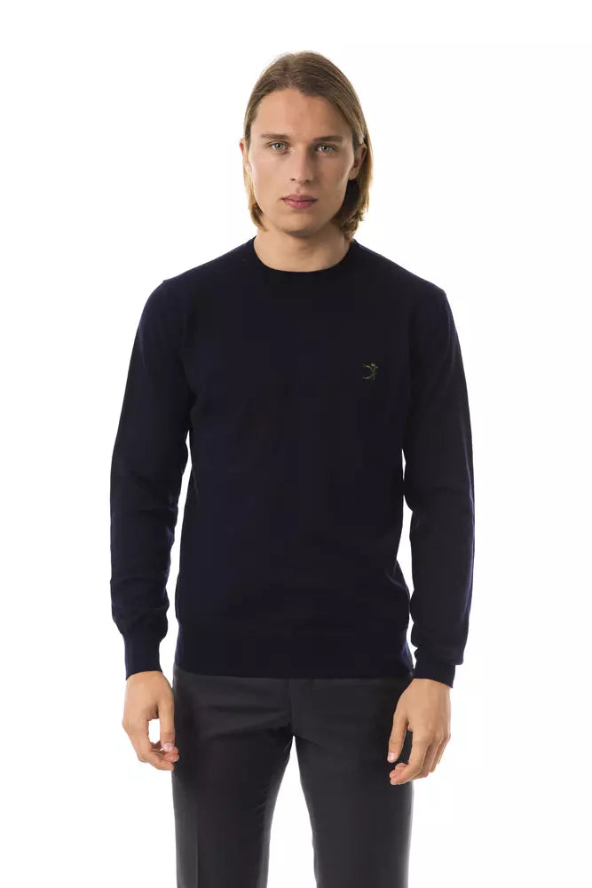 Blue Merino Wool Men Sweater - ventzia