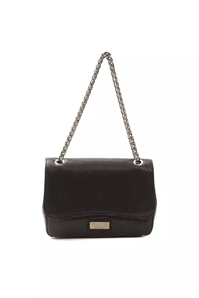 Black Leather Women Crossbody Bag - ventzia