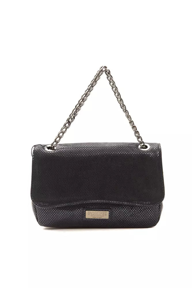 Blue Leather Women Crossbody Bag - ventzia