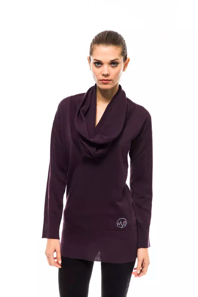 Purple Wool Women Sweater - ventzia