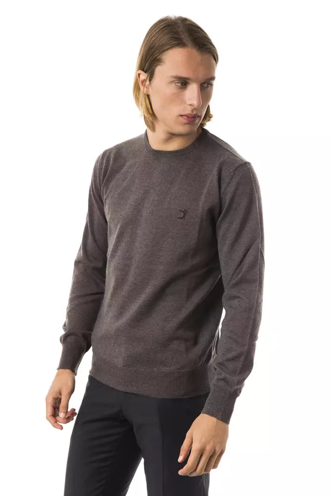 Gray Merino Wool Men Sweater - ventzia