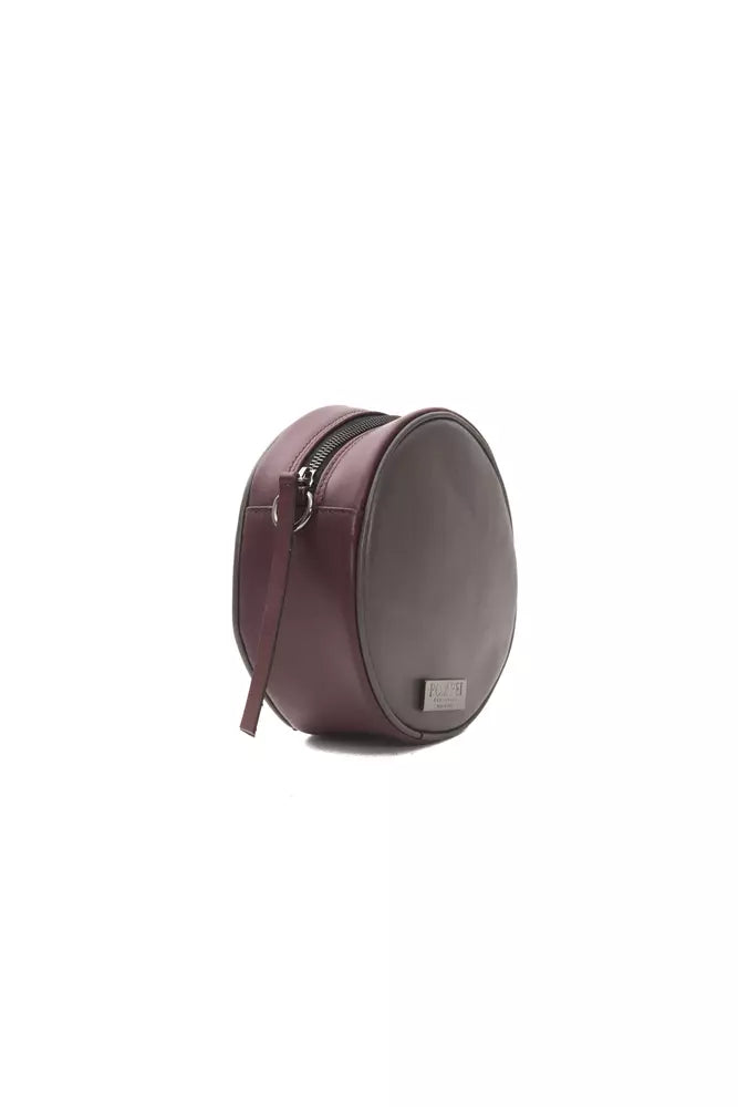 Burgundy Leather Women Crossbody Bag - ventzia