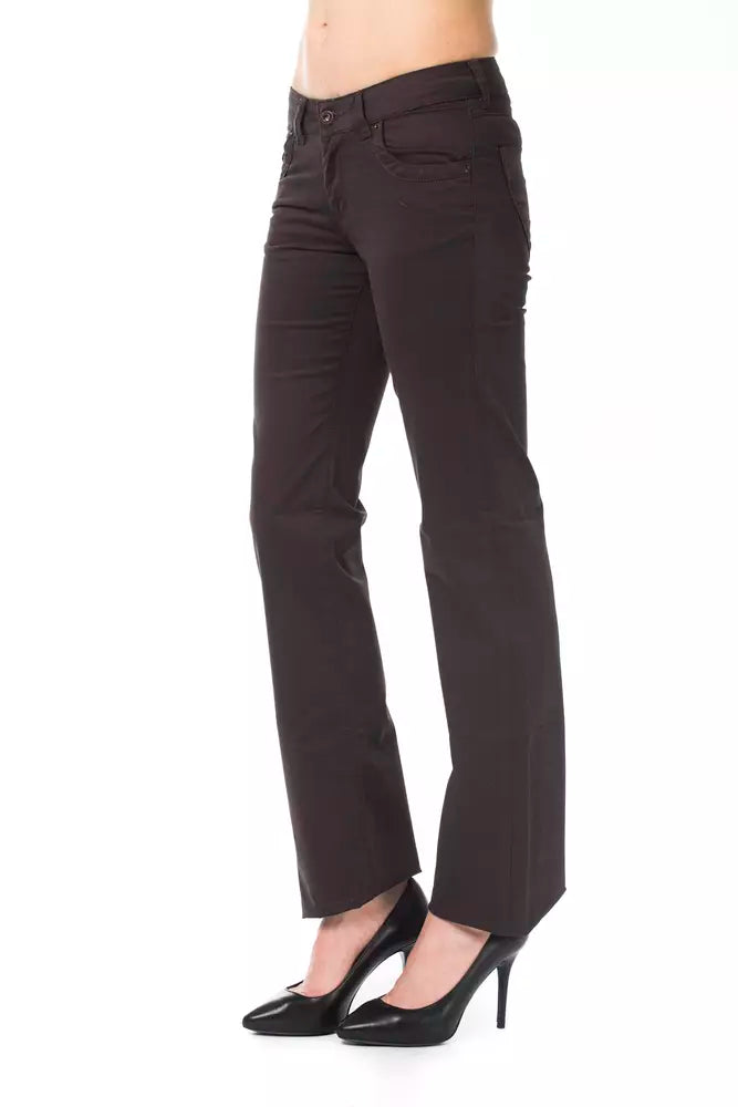 Brown Cotton Women Pants - ventzia