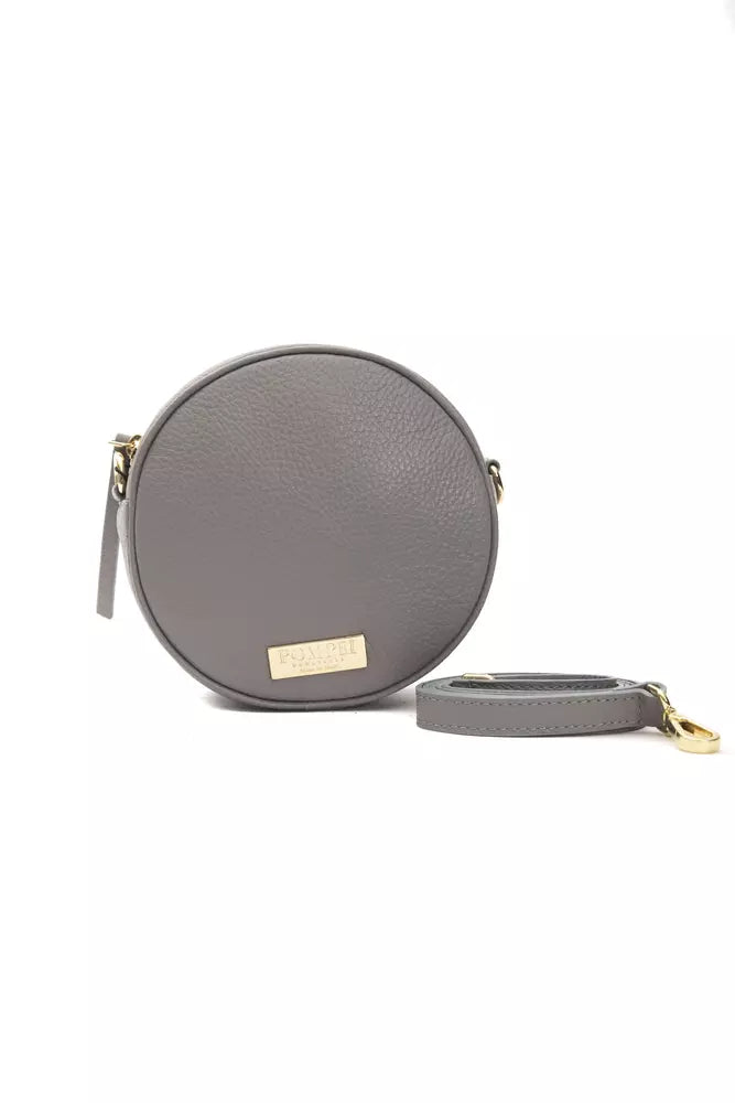 Gray Leather Women Crossbody - ventzia