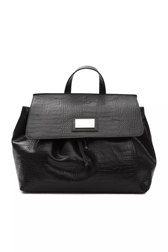 Black Leather Women Handbag - ventzia