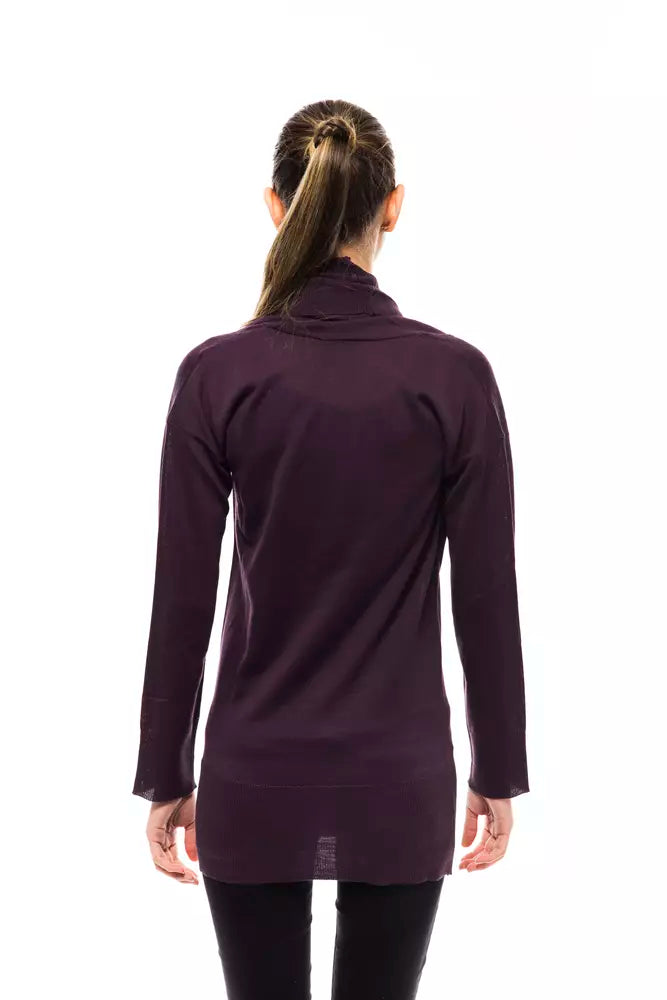 Purple Wool Women Sweater - ventzia