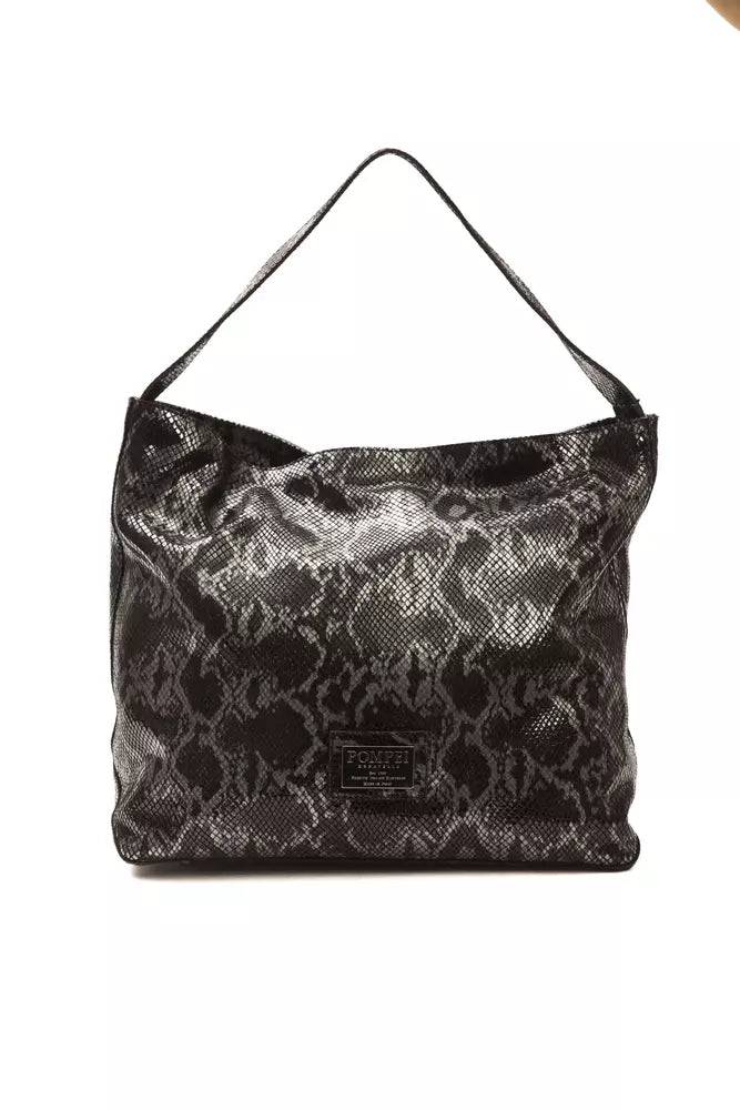 Gray Leather Women Shoulder Bag - ventzia