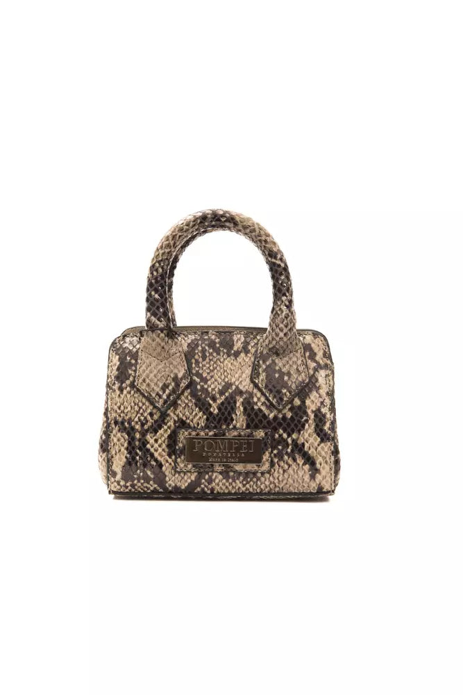 Brown Leather Women Mini Handbag - ventzia