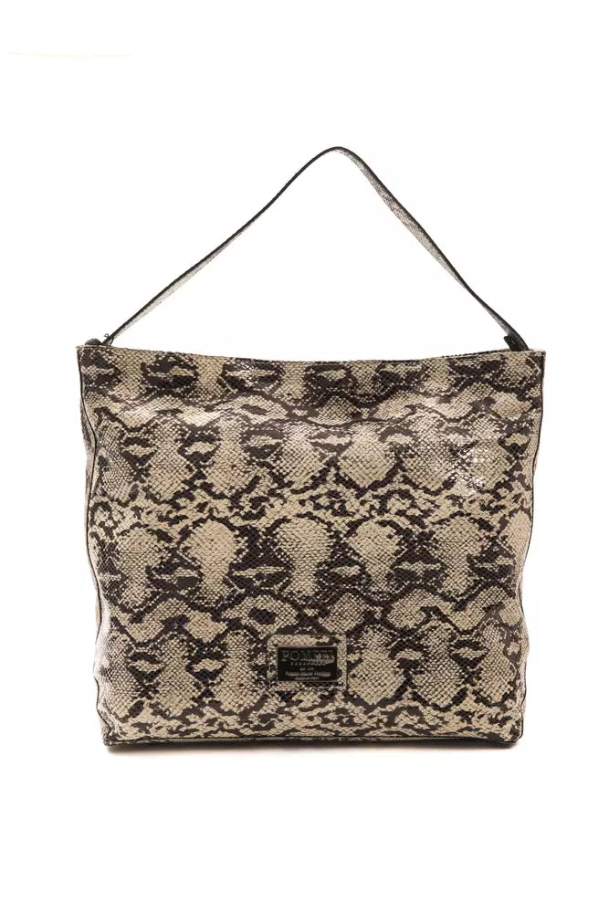 Gray Leather Women Shoulder Bag - ventzia