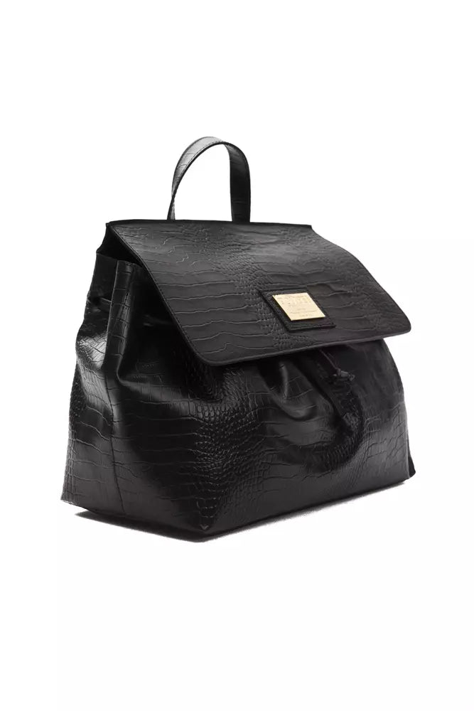 Black Leather Women Handbag - ventzia