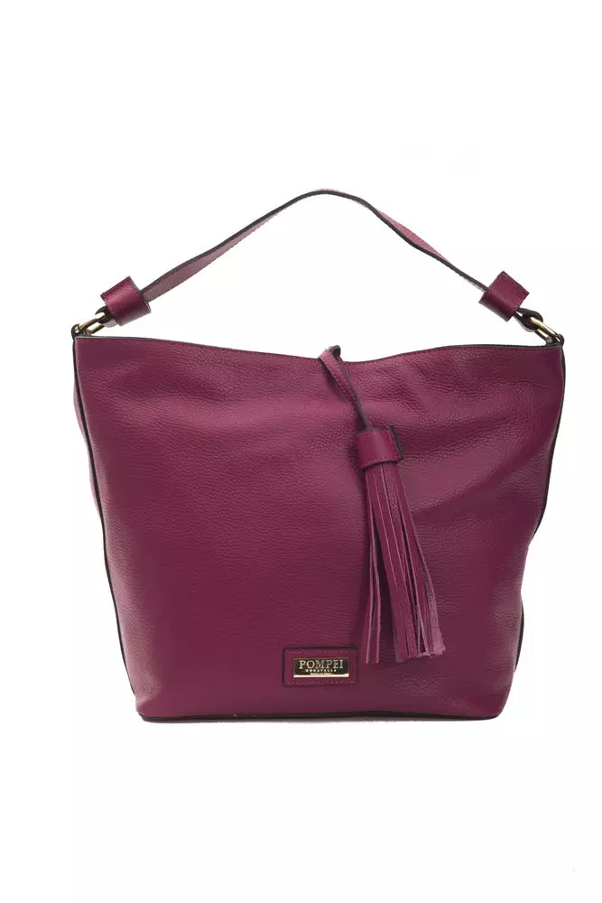 Burgundy Leather Women Shoulder Bag - ventzia