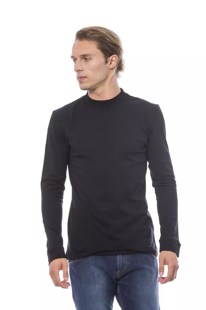 Black Cotton Men's Sweater - ventzia