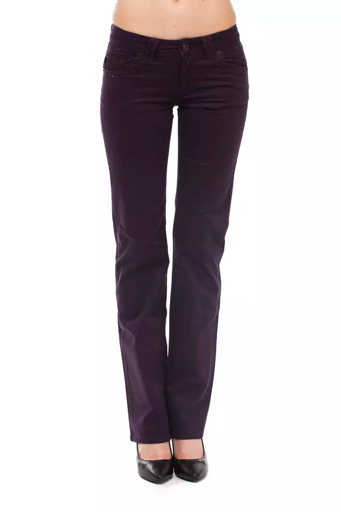 Purple Cotton Women's Pants - ventzia