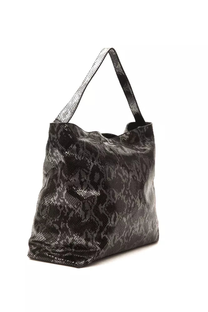 Gray Leather Women Shoulder Bag - ventzia