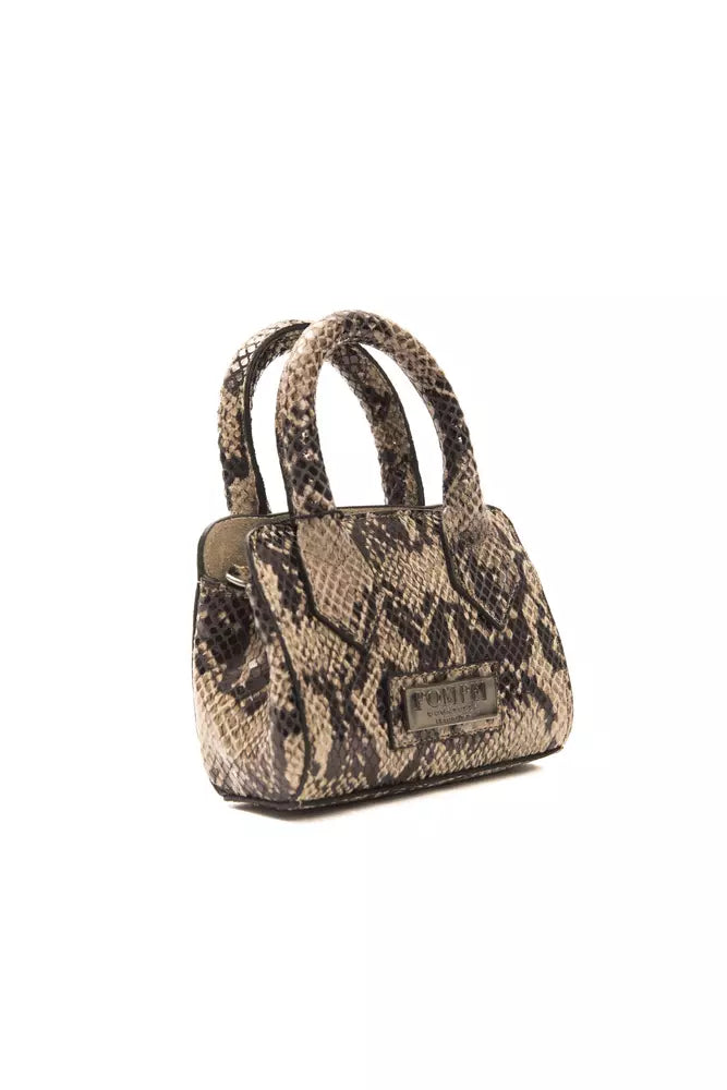 Brown Leather Women Mini Handbag - ventzia