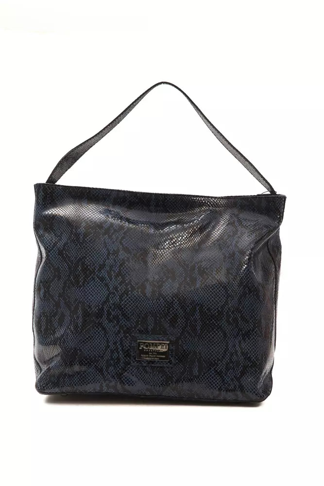Blue Leather Women Shoulder Bag - ventzia