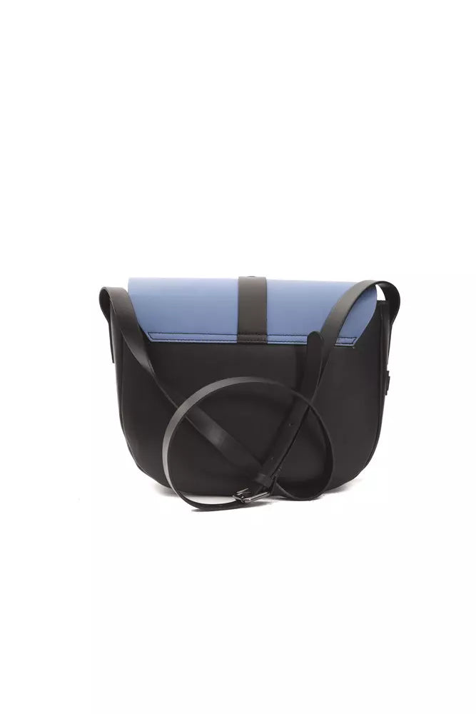 Blue Leather Women Crossbody Bag - ventzia