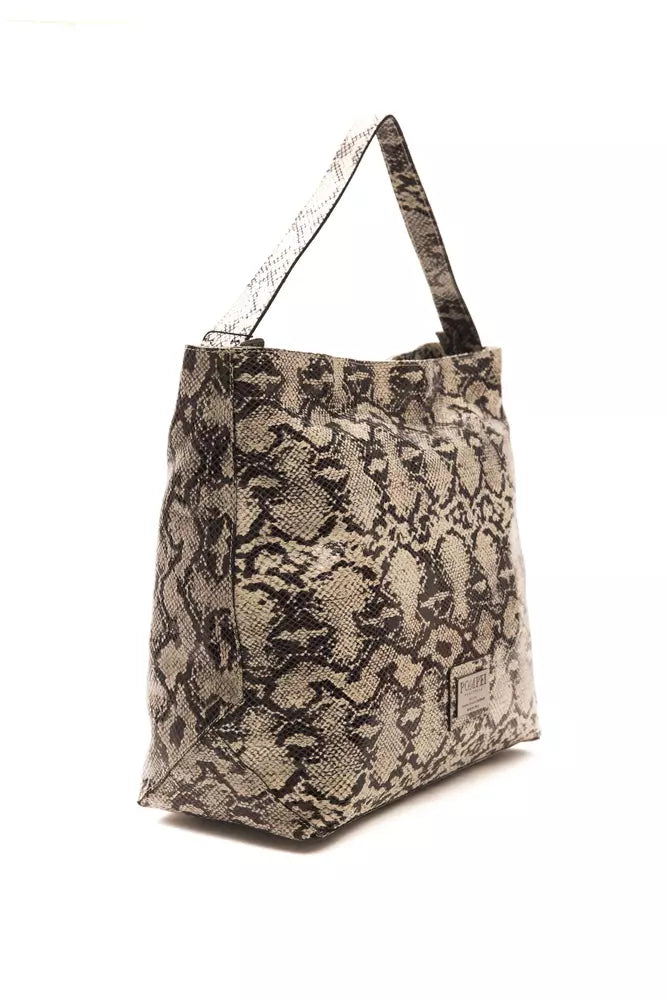 Gray Leather Women Shoulder Bag - ventzia