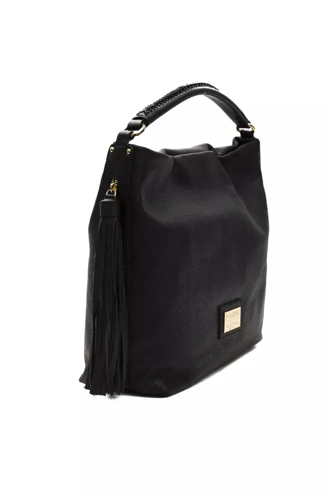 Black Leather Women Shoulder Bag - ventzia