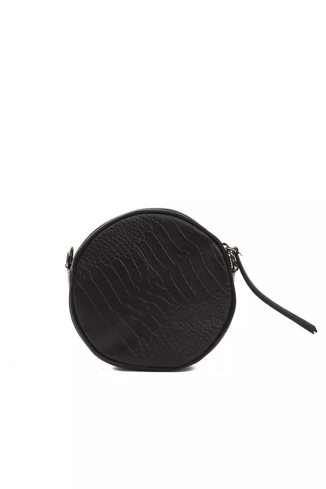 Black Leather Women Crossbody Bag - ventzia