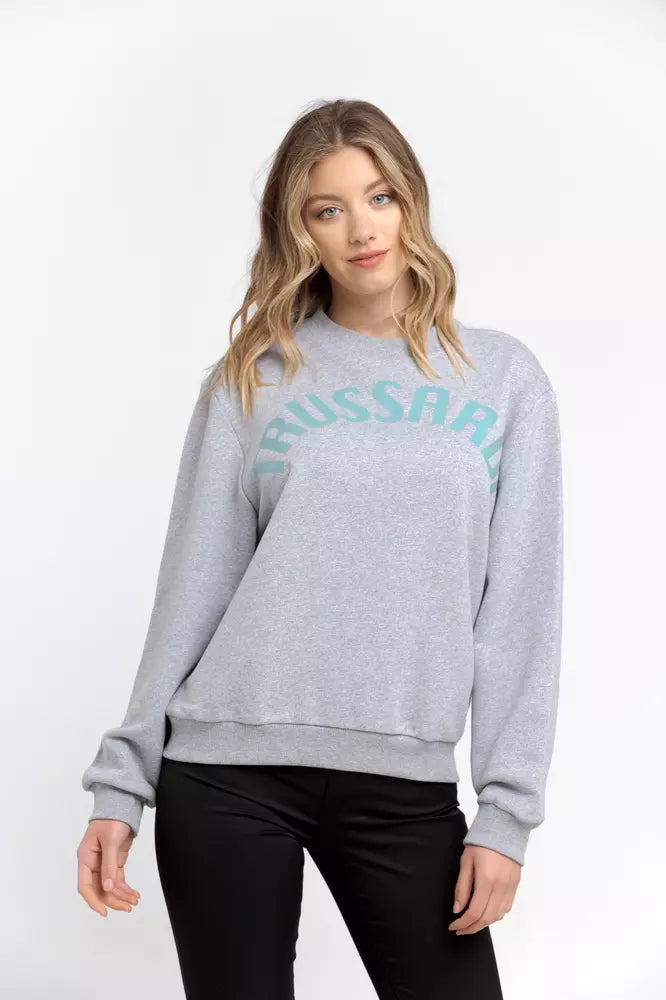 Gray Cotton Women Sweater - ventzia