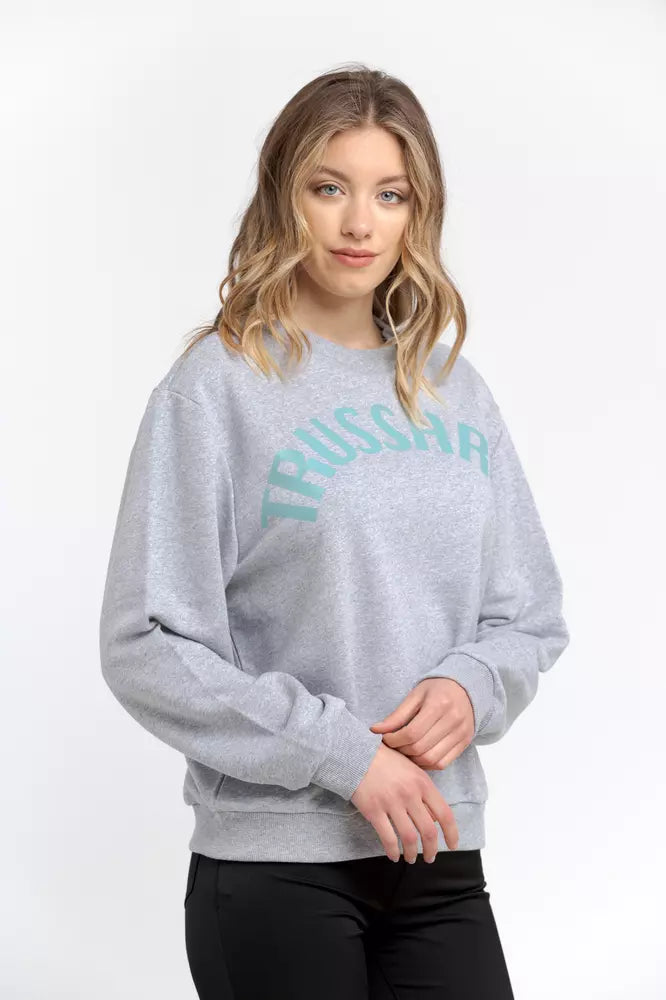 Gray Cotton Women Sweater - ventzia
