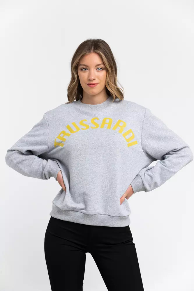 Gray Cotton Women Sweater - ventzia