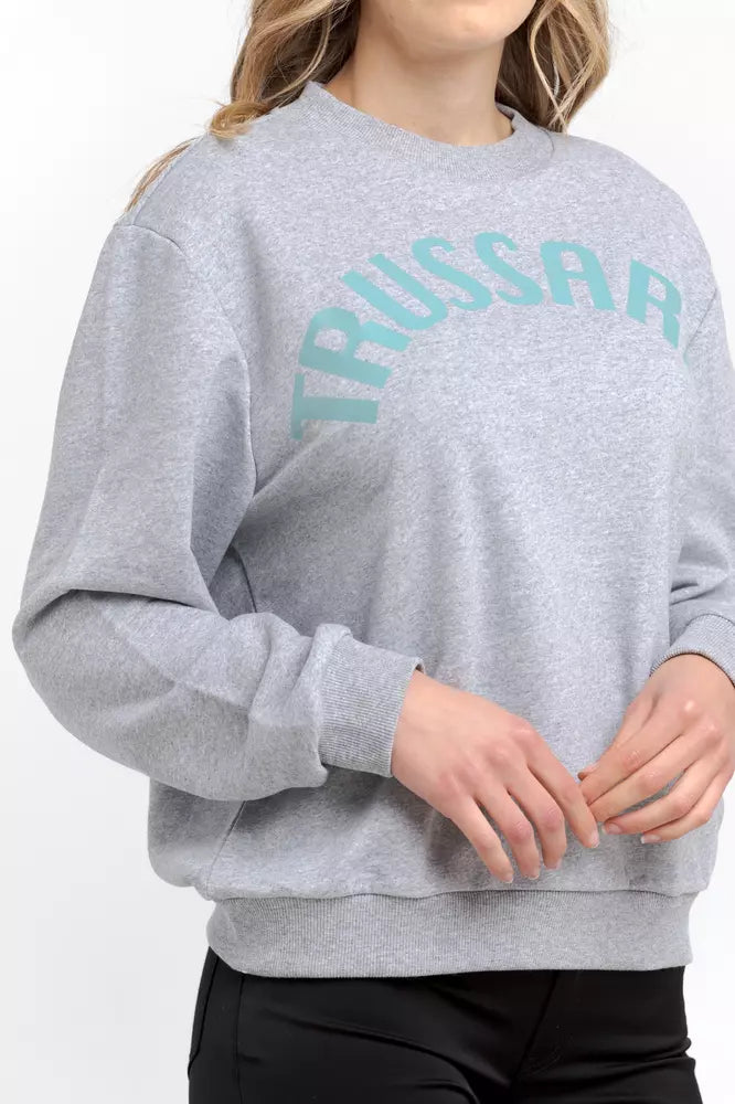 Gray Cotton Women Sweater - ventzia