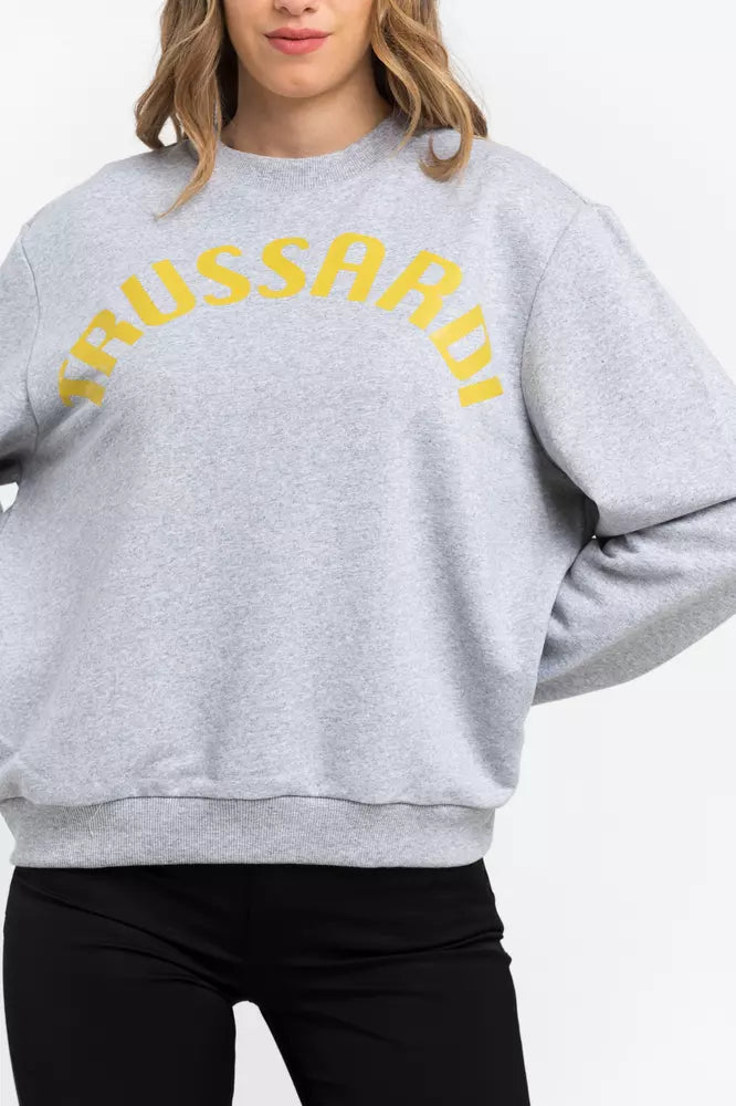 Gray Cotton Women Sweater - ventzia