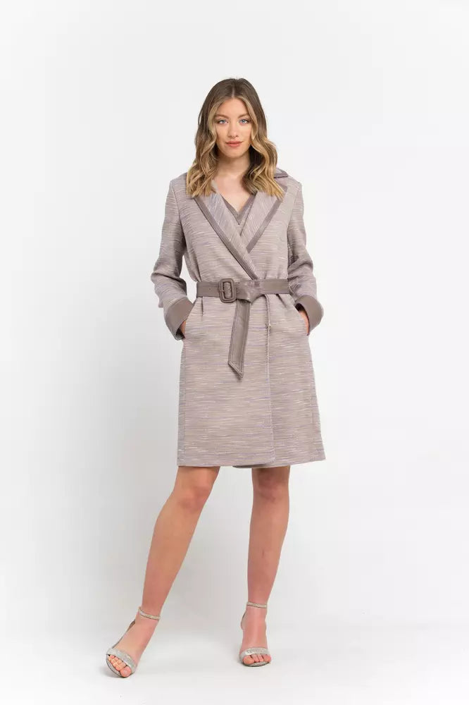 Beige Cotton Women Coat - ventzia