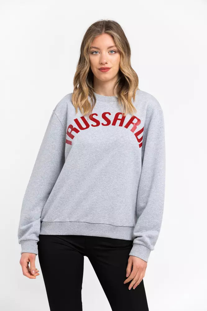 Gray Cotton Women Sweater - ventzia