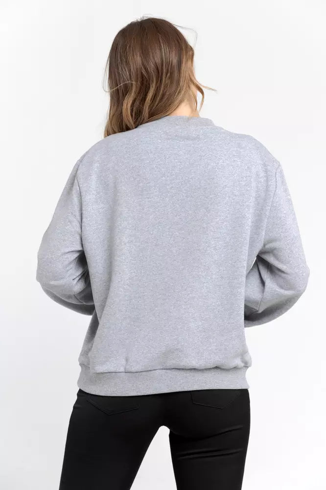 Gray Cotton Women Sweater - ventzia