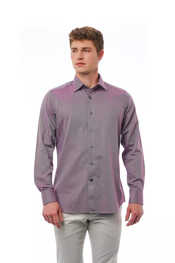 Burgundy Cotton Men Shirt - ventzia
