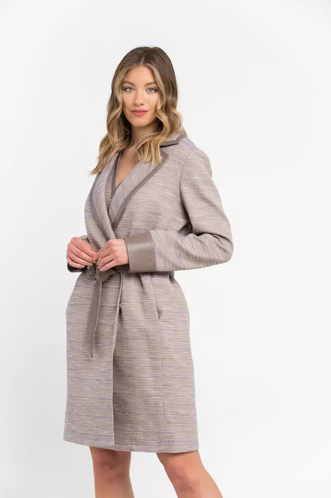 Beige Cotton Women Coat - ventzia