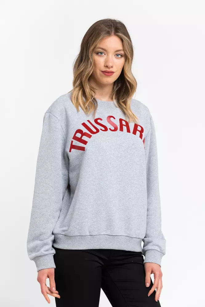 Gray Cotton Women Sweater - ventzia