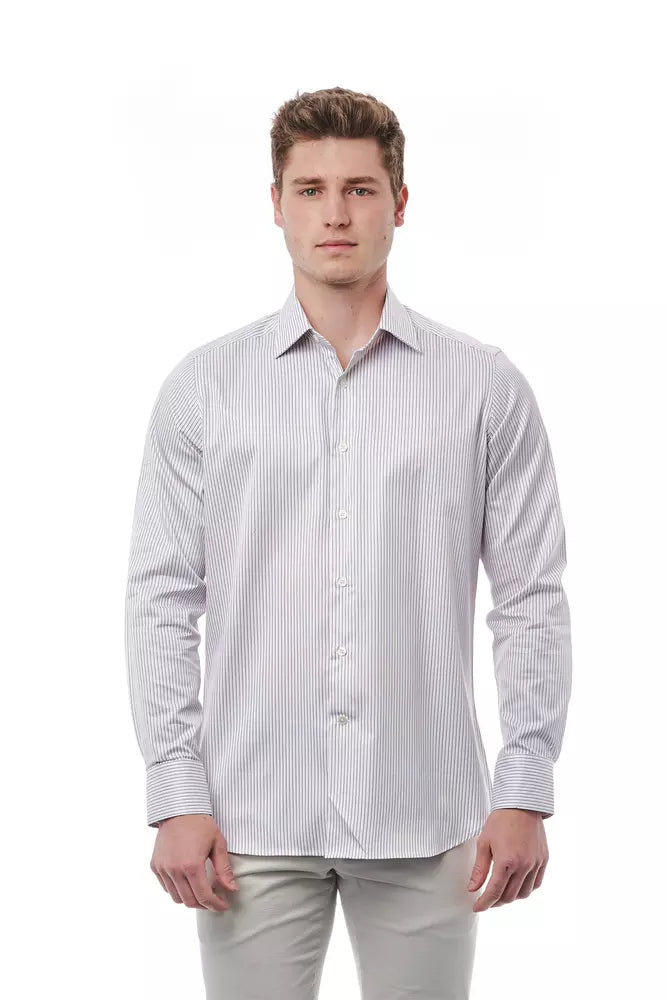 White Cotton Men Shirt - ventzia