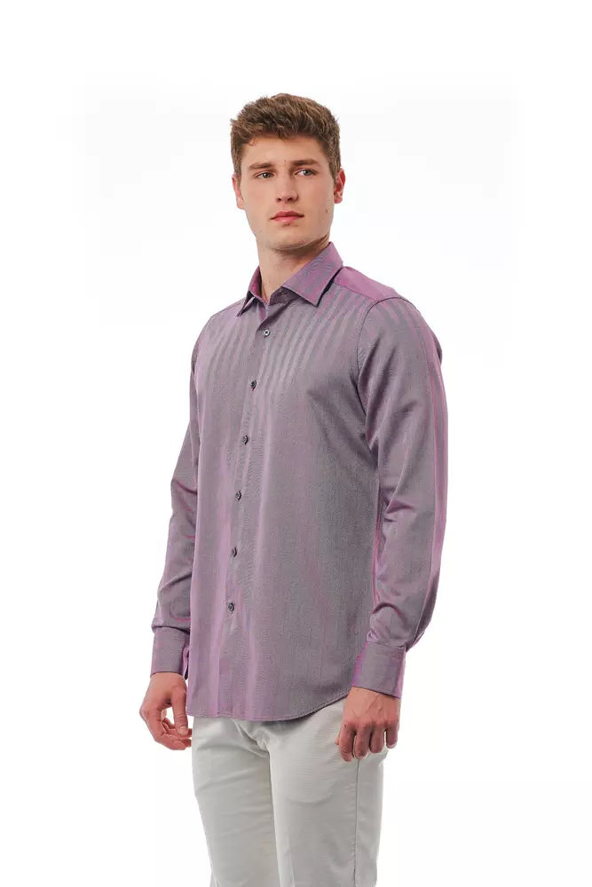 Burgundy Cotton Men Shirt - ventzia