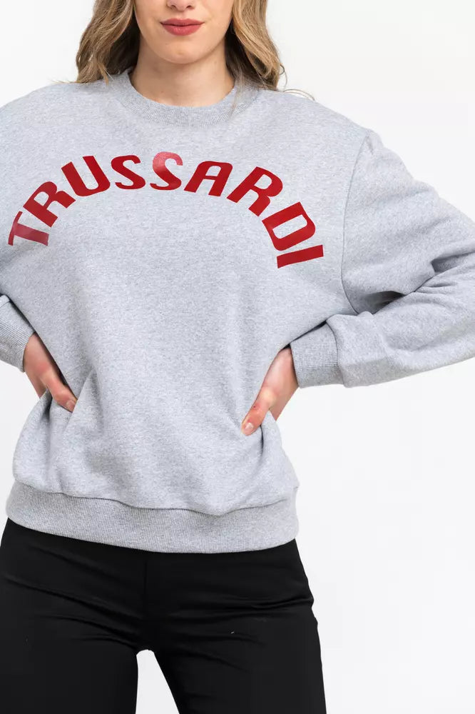 Gray Cotton Women Sweater - ventzia