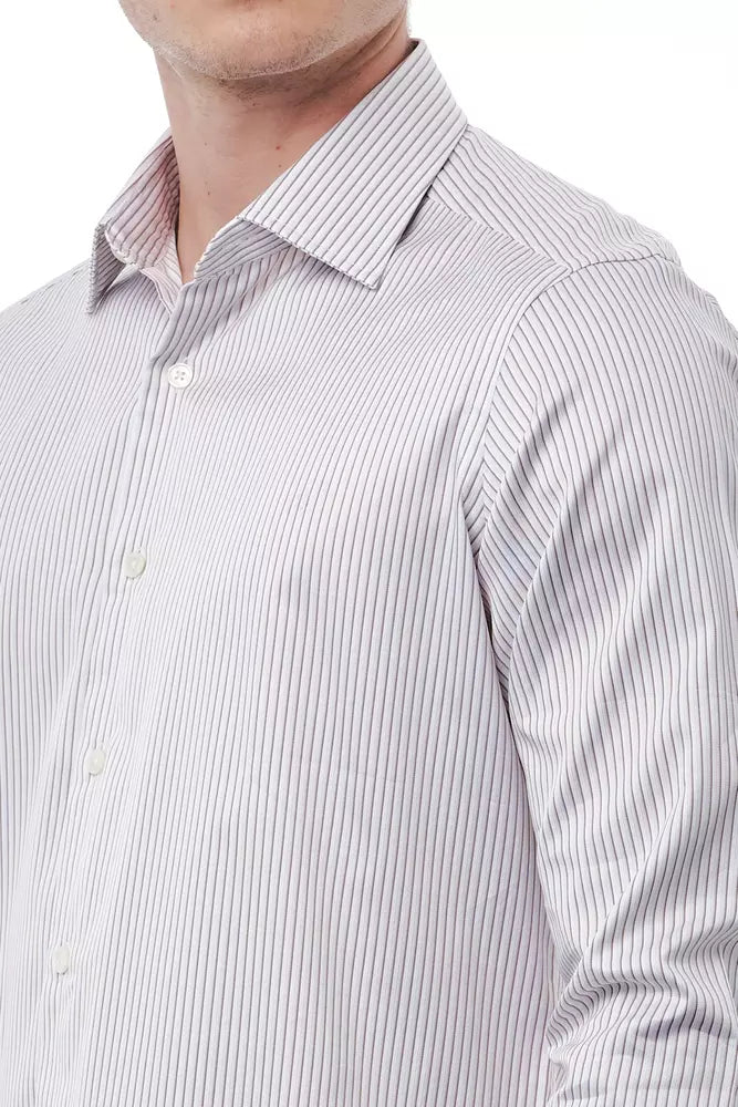 White Cotton Men Shirt - ventzia