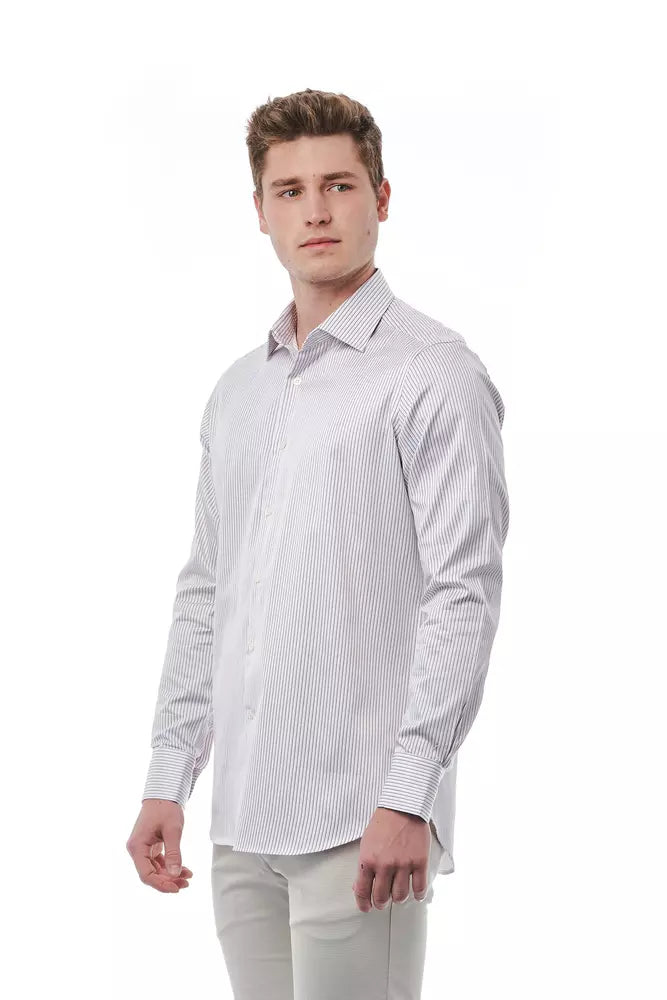 White Cotton Men Shirt - ventzia
