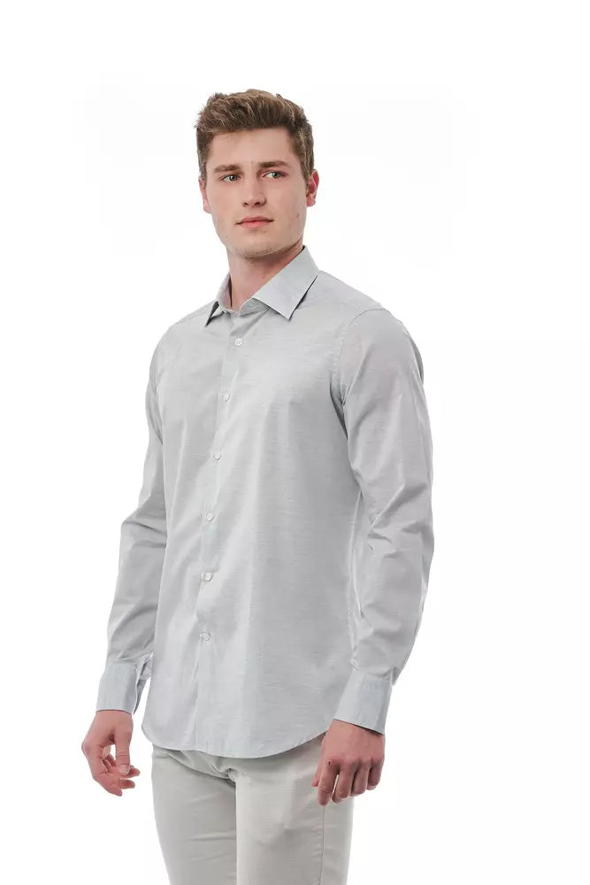 Gray Cotton Men Shirt - ventzia