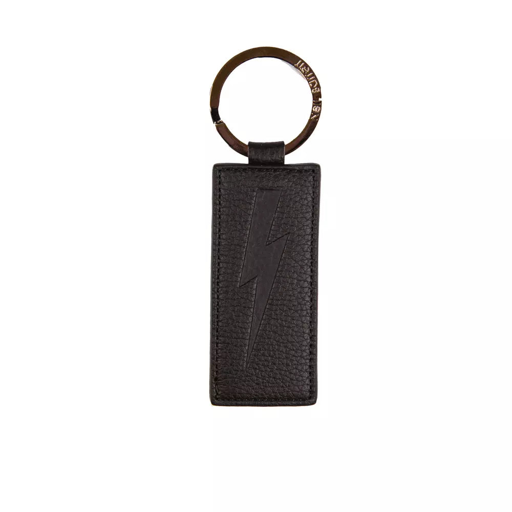 Black Leather Men Keychain - ventzia